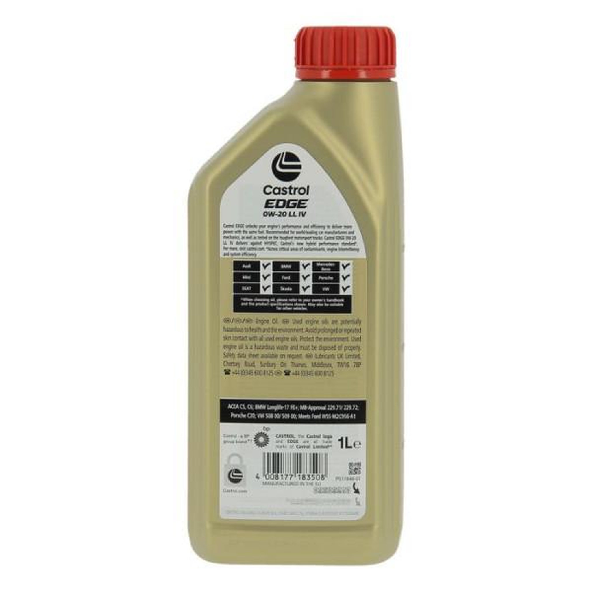 Voir la diapositive 2 : CASTROL Huile moteur - CASTROL - EDGE 0W-20 LL IV - 1L