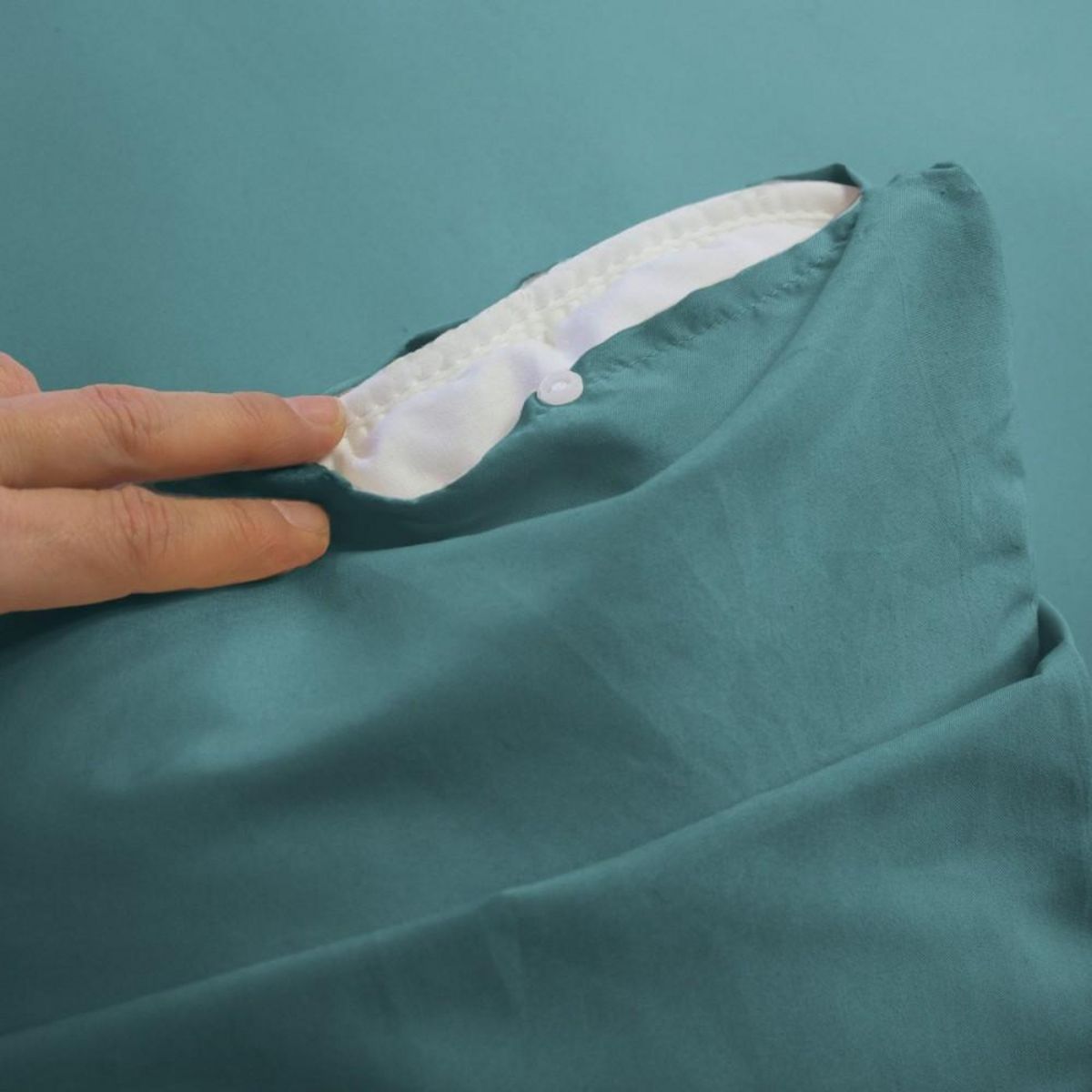 COTE DECO Housse de couette 240x220 FALBALA verte + 2 taies à volants