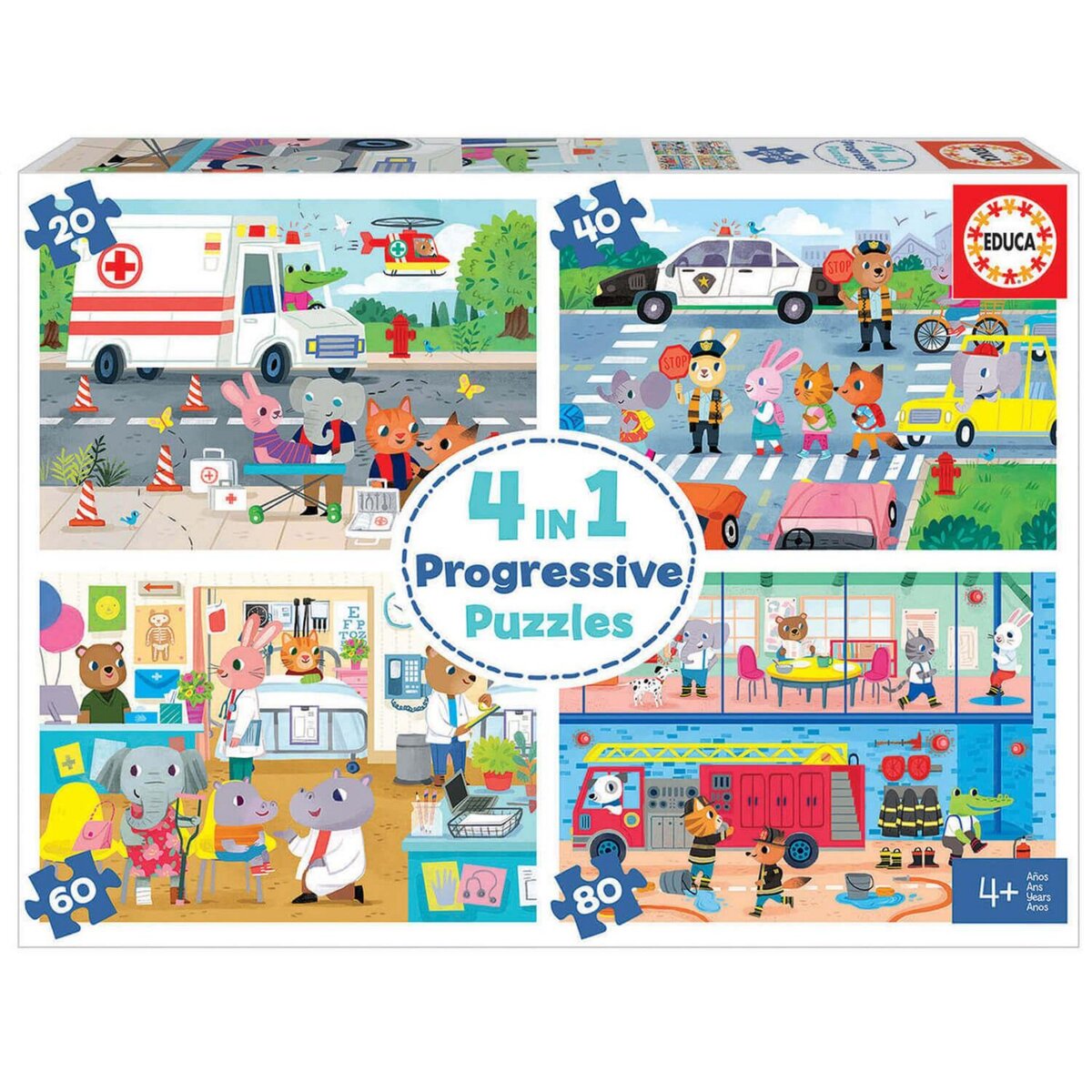 Puzzle Multi 4 En 1 Junior de 20 à 80 pièces : A l'école - Educa