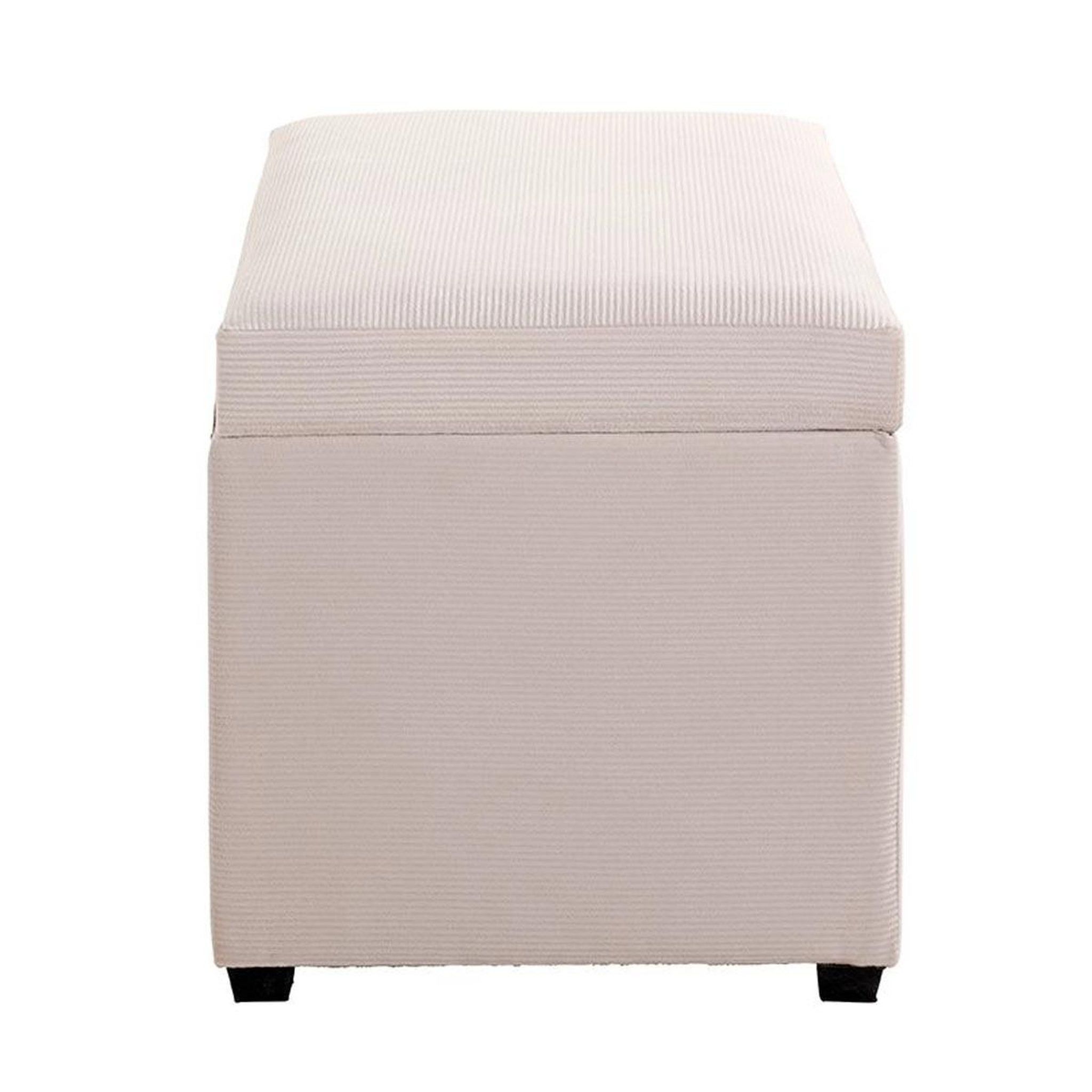 Voir la diapositive 4 : Paris Prix Banc coffre de rangement côtelé  timmy  58cm écru
