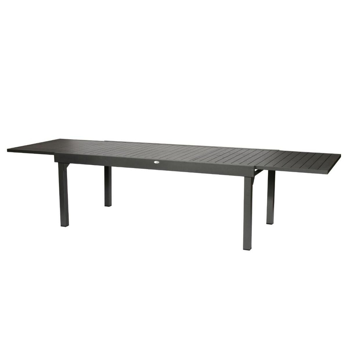 HESPERIDE Table extensible rectangulaire alu Piazza 10/12 places Graphite -  Hespéride pas cher 