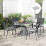 Voir la diapositive 2 : OUTSUNNY Lot de 4 coussins de chaises de jardin polyester gris clair