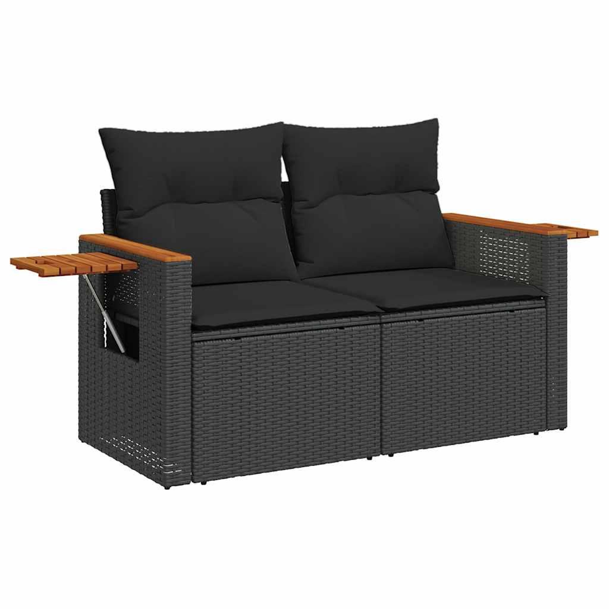 Voir la diapositive 4 : VIDAXL Salon de jardin 8 pcs avec coussins noir resine tressee