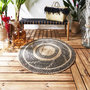 Voir la diapositive 5 : Paris Prix Tapis Rond Déco en Jute  Imprimé  90cm Noir