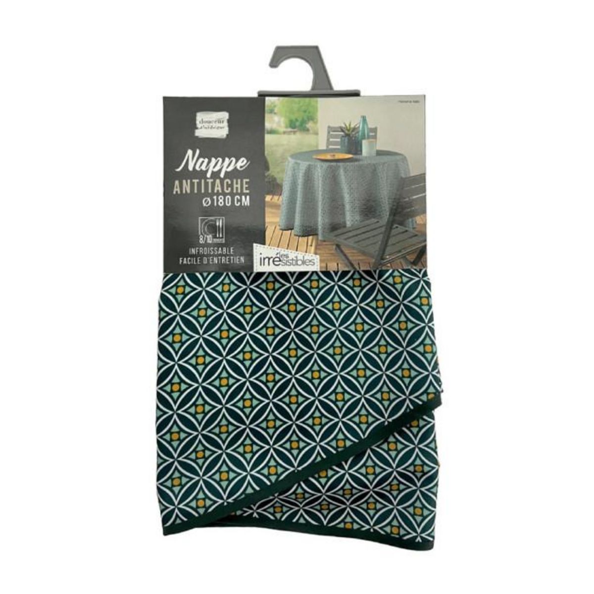 Paris Prix Nappe Ronde Antitache  Havana  180cm Kaki