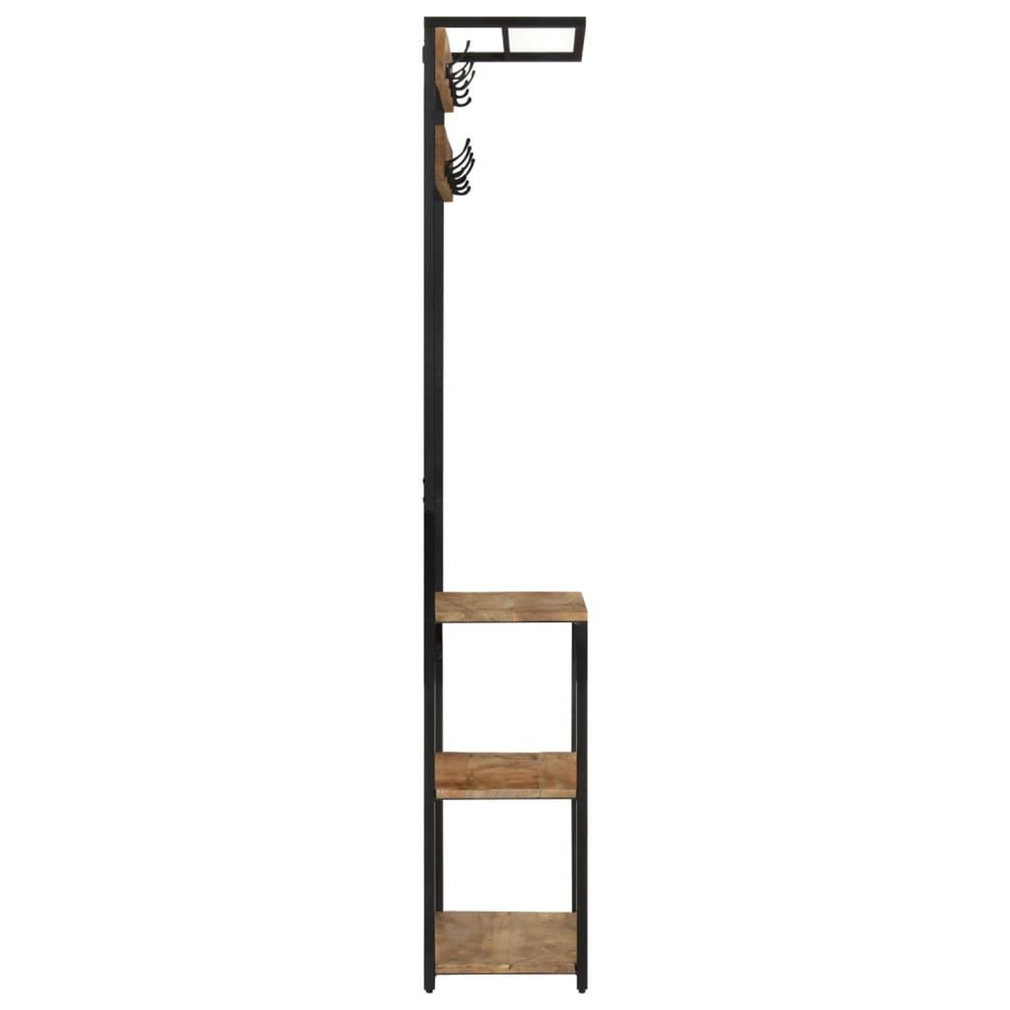 Voir la diapositive 3 : VIDAXL Porte-manteau et rangement des chaussures bois de manguier fer