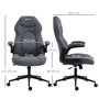 Voir la diapositive 3 : VINSETTO Fauteuil de bureau chaise de bureau ergonomique hauteur réglable pivotant 360° accoudoirs relevables tissu anthracite