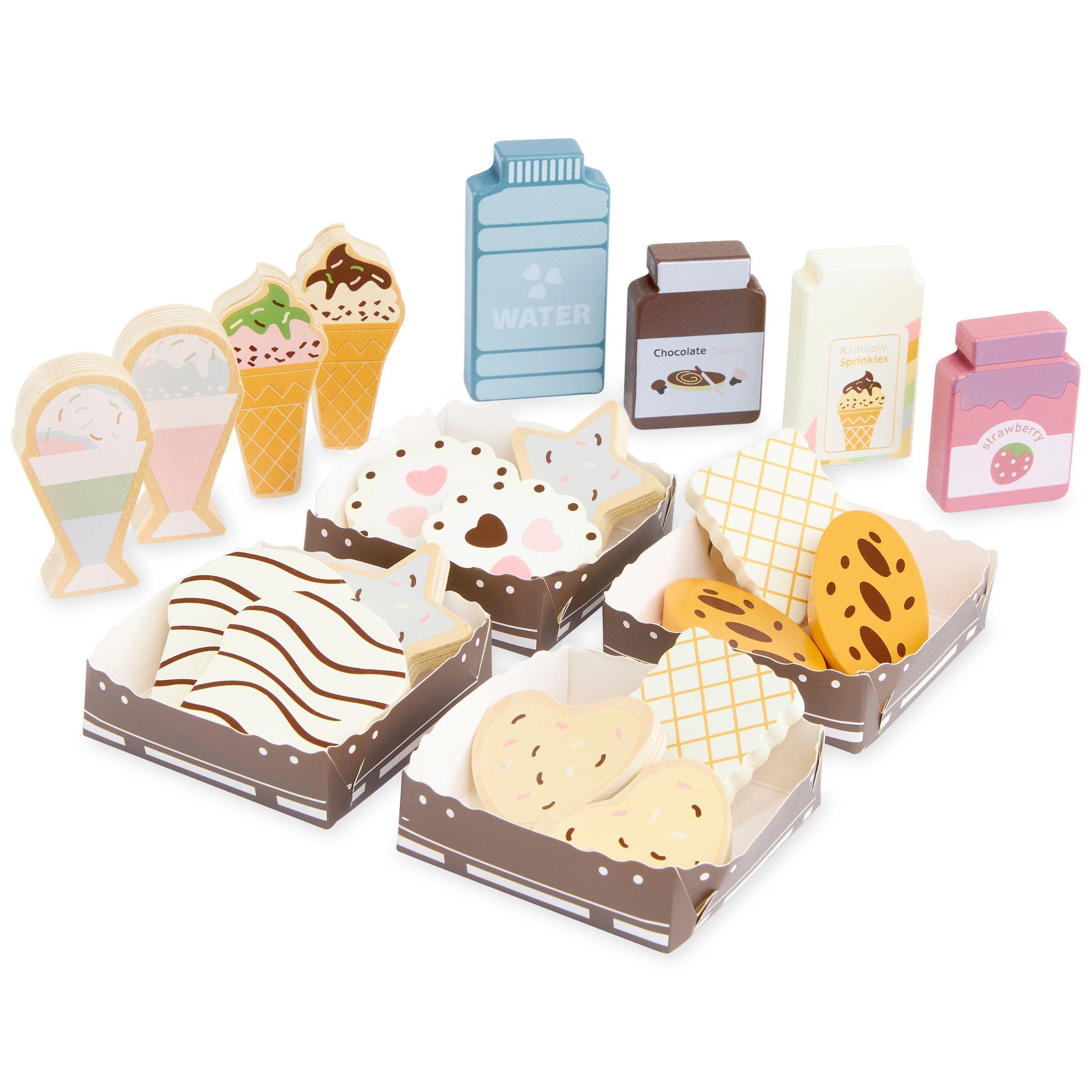 Voir la diapositive 4 : MAMABRUM Marchande Enfant Patisserie Bois Mamabrum Mallette 24 Pcs 30x22x35 cm 3 Ans
