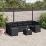 Voir la diapositive 1 : VIDAXL Salon de jardin 8 pcs avec coussins noir resine tressee