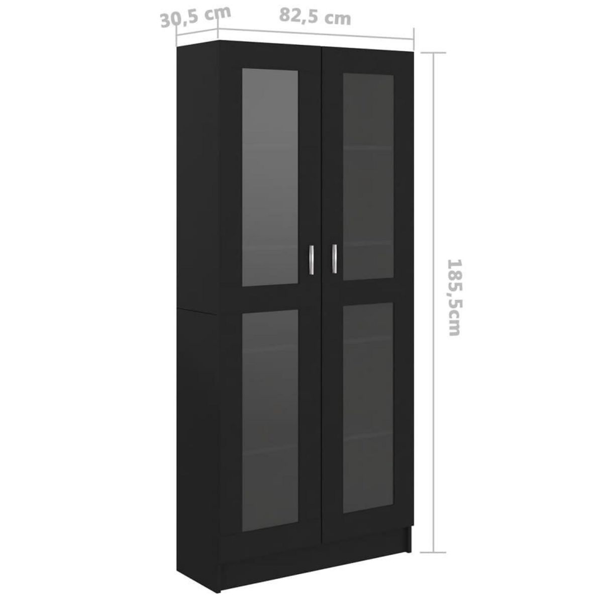 VIDAXL Armoire a vitrine Noir 82,5x30,5x185,5 cm Bois d'ingenierie
