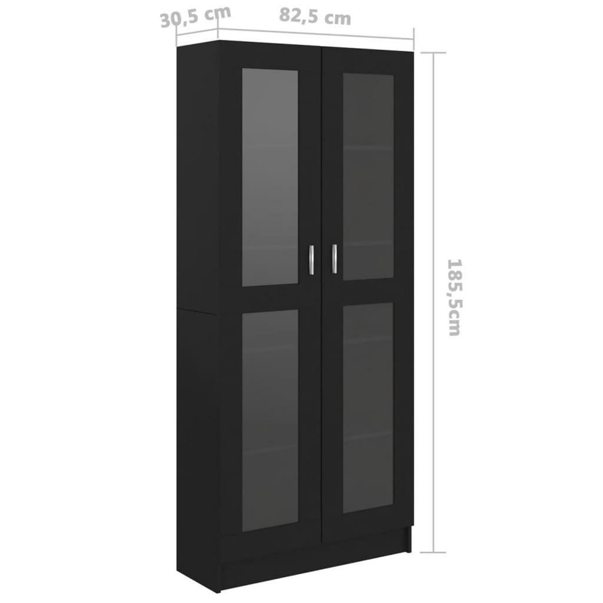 VIDAXL Armoire a vitrine Noir 82,5x30,5x185,5 cm Bois d'ingenierie