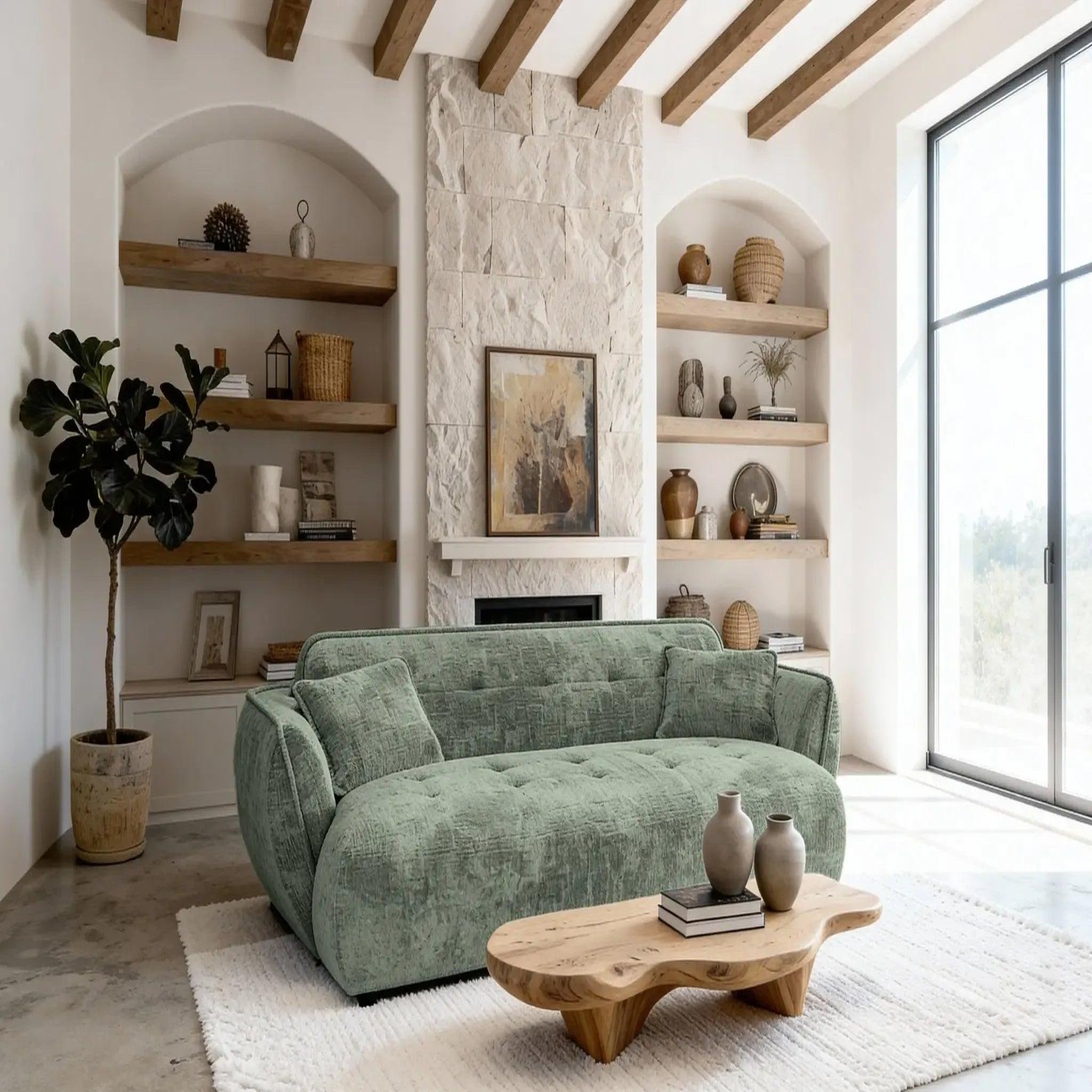 Voir la diapositive 2 : CASANOVA PARIS Mona - canapé droit tissu chenille 3 places