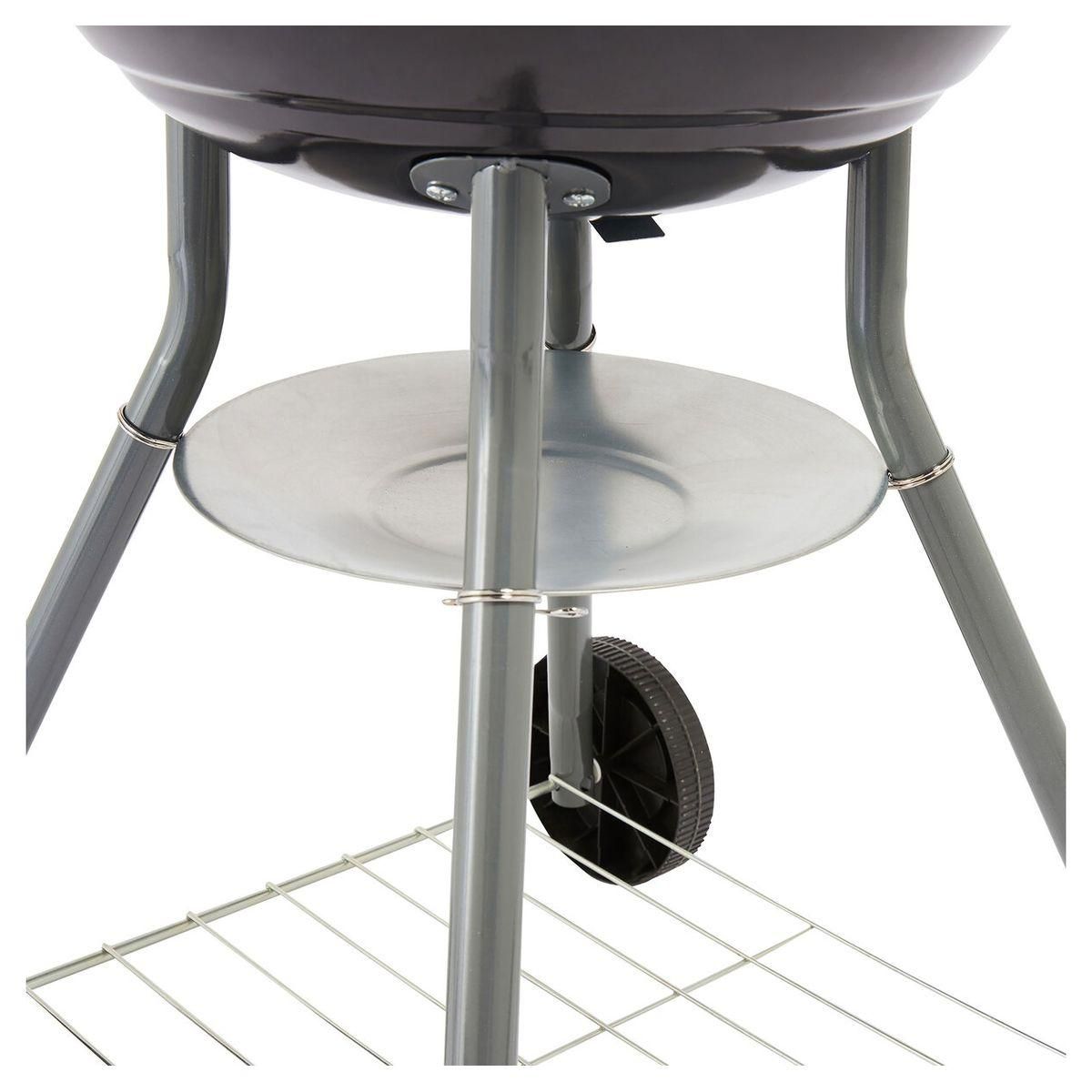 GARDENSTAR Barbecue charbon de bois en acier émaillé avec roues 