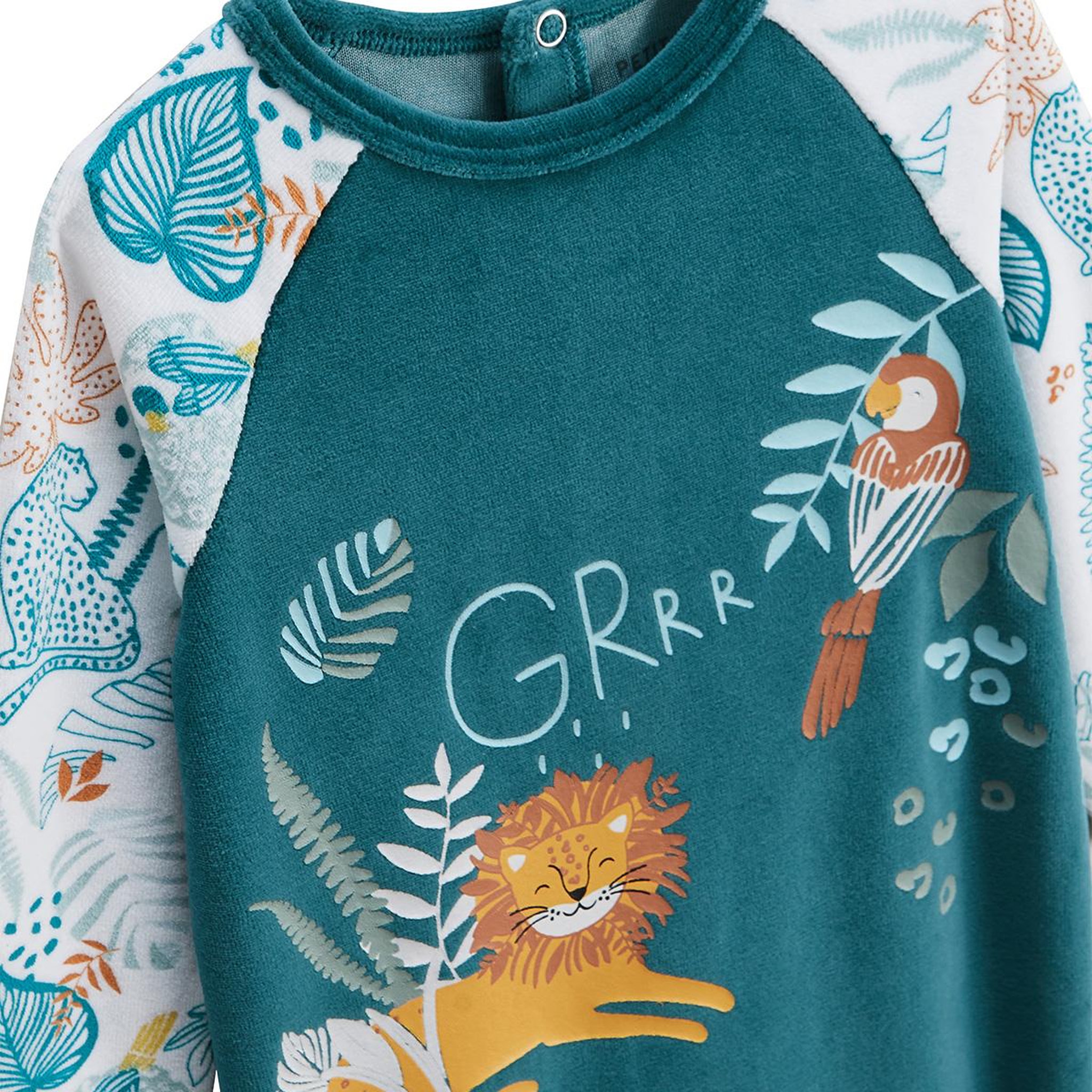Voir la diapositive 2 : Petit Béguin Pyjama bébé en velours Roméo