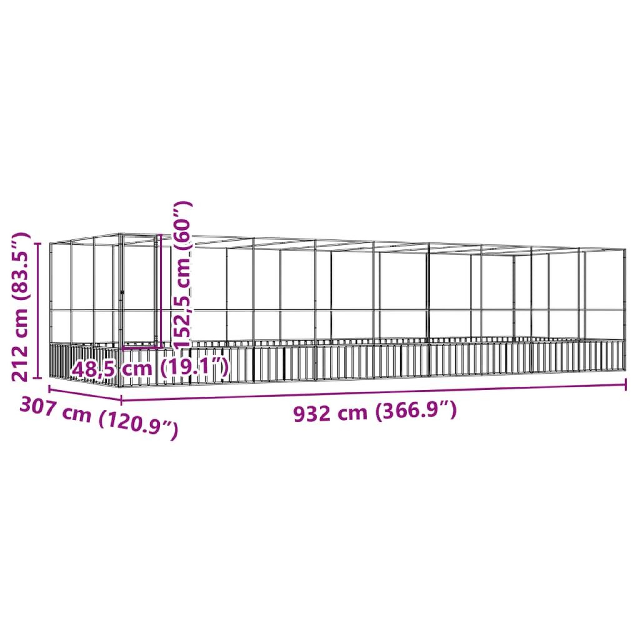 Voir la diapositive 6 : VIDAXL Voliere avec extension argente 932x307x212 cm acier