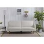 Voir la diapositive 2 : CONCEPT USINE Canapé scandinave convertible 3 places en tissu gris clair ESTER