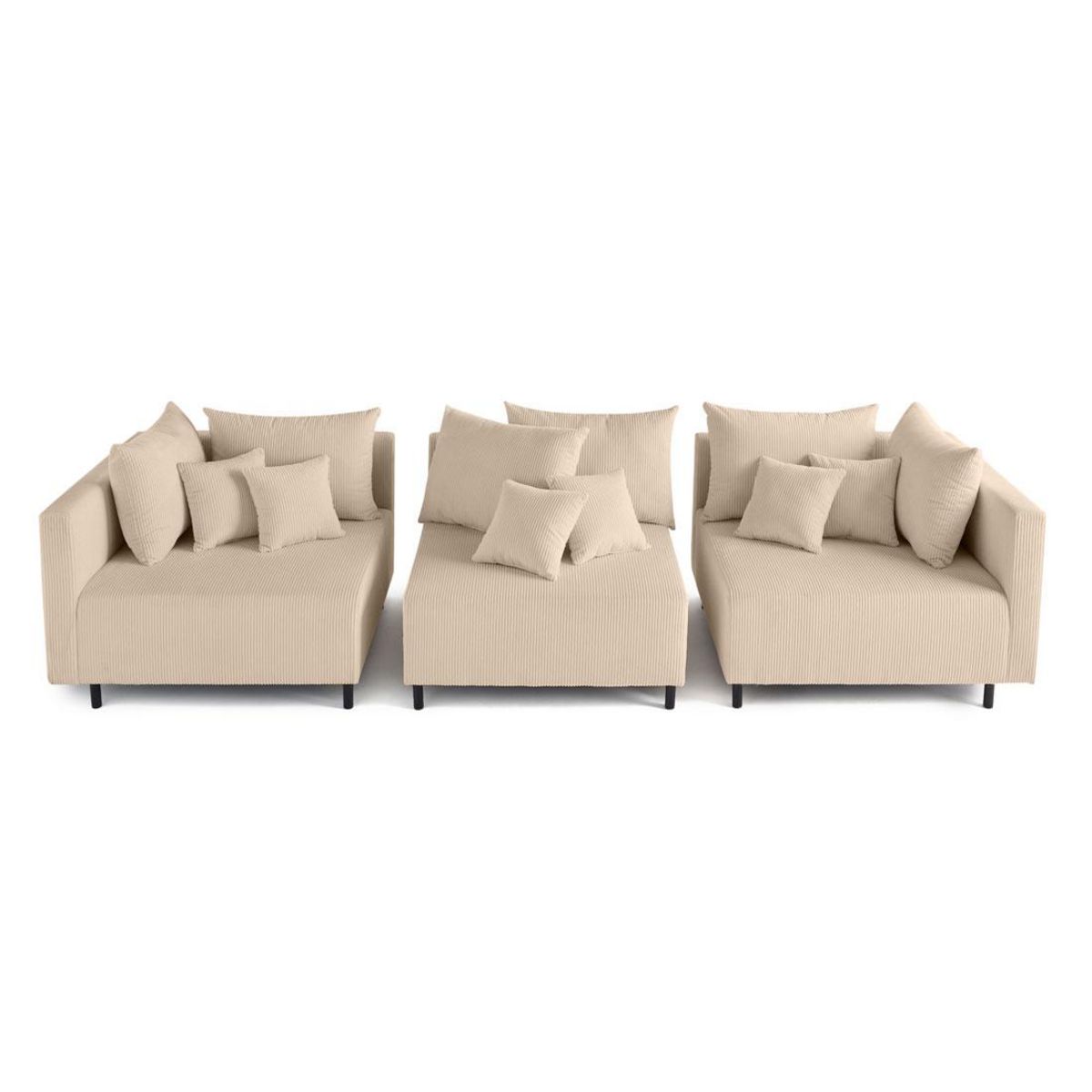 LISA DESIGN Edinburg - canapé modulable 3 places - velours côtelé