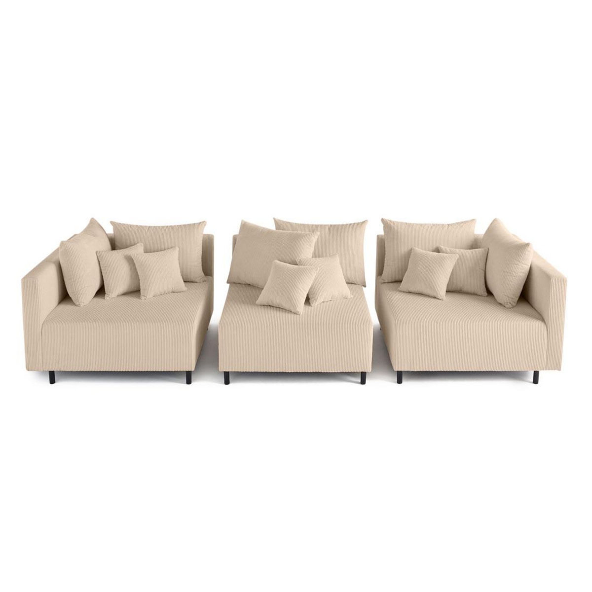 LISA DESIGN Edinburg - canapé modulable 3 places - velours côtelé