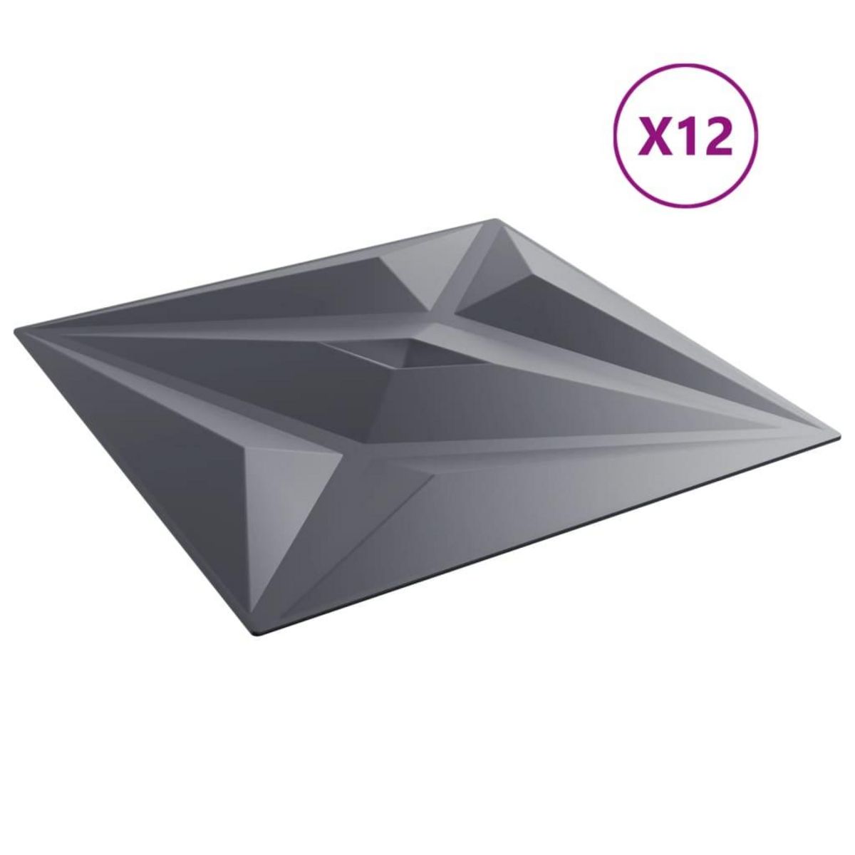 VIDAXL Panneaux muraux 12 pcs gris 50x50 cm XPS 3 m² etoile