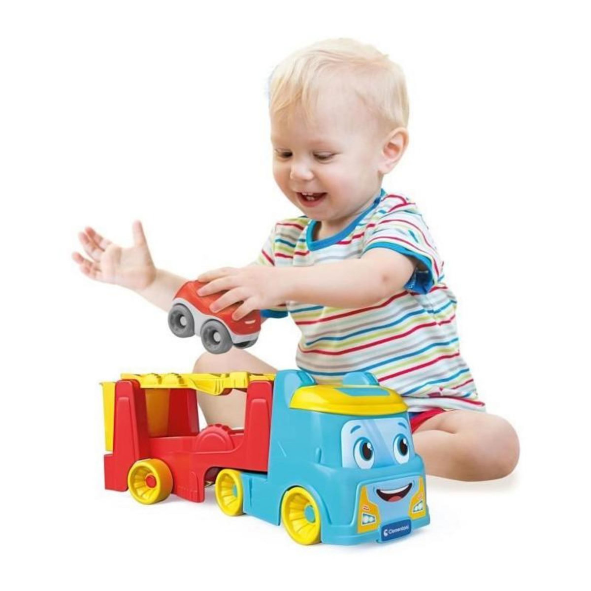 CLEMENTONI Véhicule culbuto Clementoni camion multi-fonction en plastique recyclé