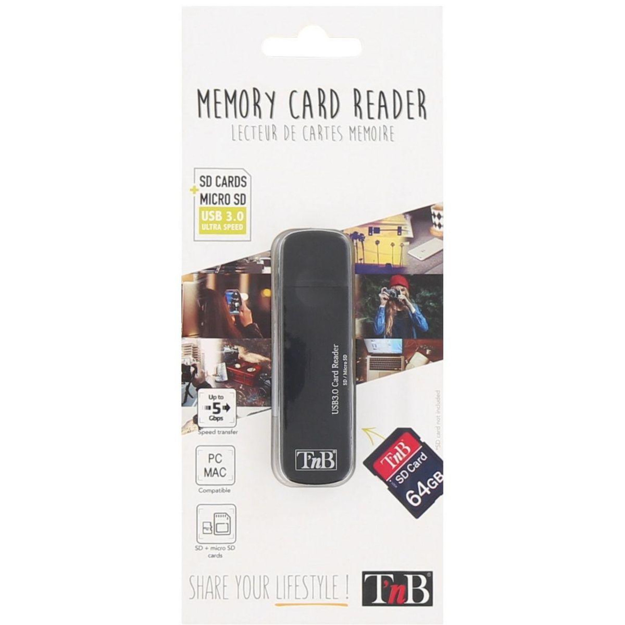 Voir la diapositive 3 : TNB Lecteur de carte mémoire carte mémoire usb 3.0