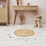 Voir la diapositive 2 : The Home Deco Factory Tapis rond jute pompons blanc D80