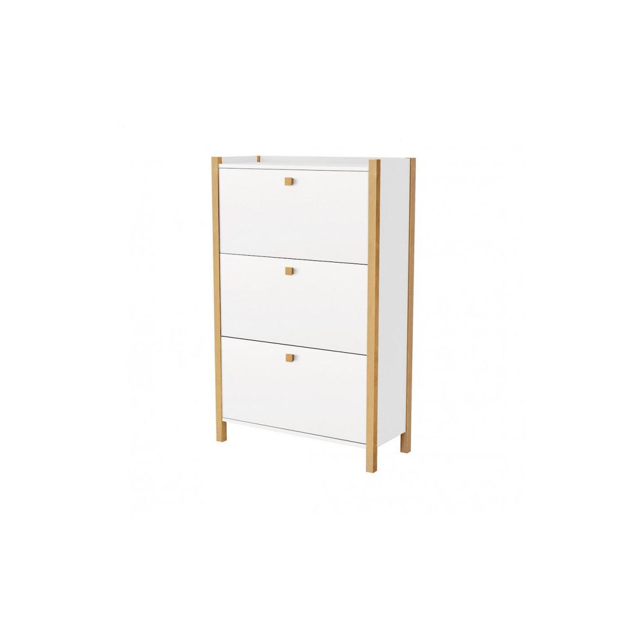 Voir la diapositive 2 : Paris Prix Meuble à chaussures 3 compartiments  hannover  121cm blanc