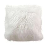 Paris Prix Coussin Déco Effet Fourrure  Epicéa  45x45cm Blanc