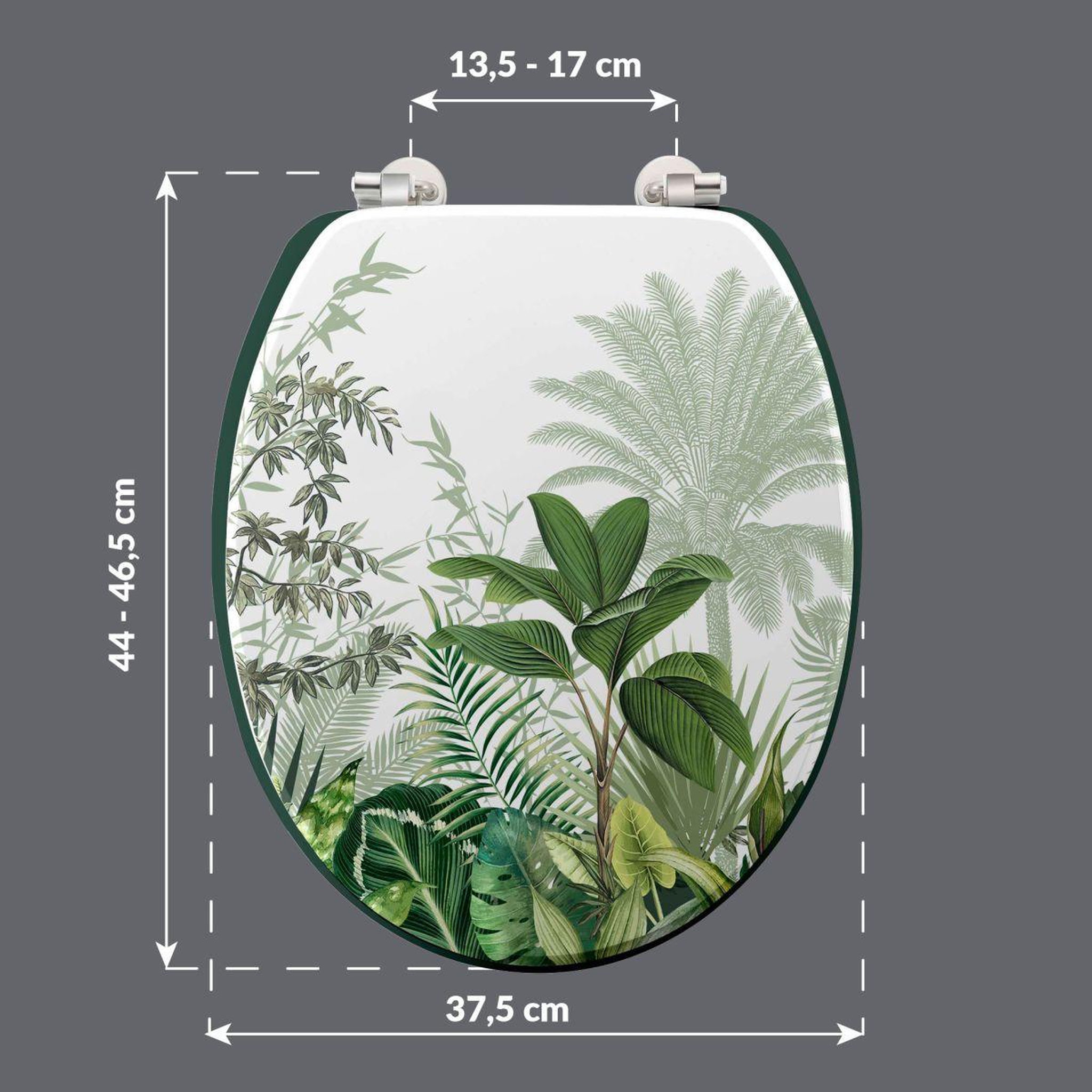 Voir la diapositive 6 : Douceur d'Intérieur Abattant wc imprimé végétal  vagabonde  45cm vert