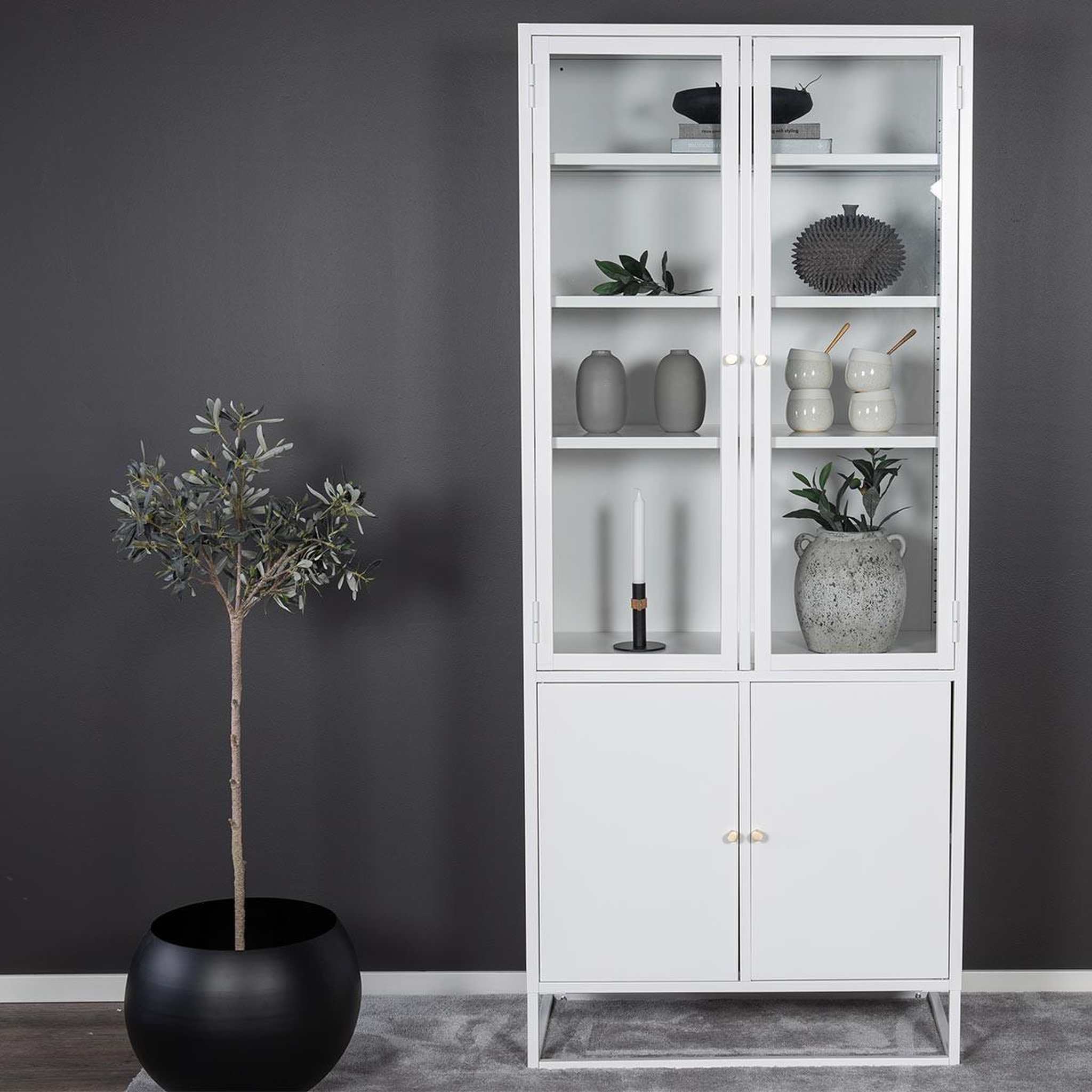 Voir la diapositive 6 : Paris Prix Vaisselier 4 portes en métal  bakal  190cm blanc