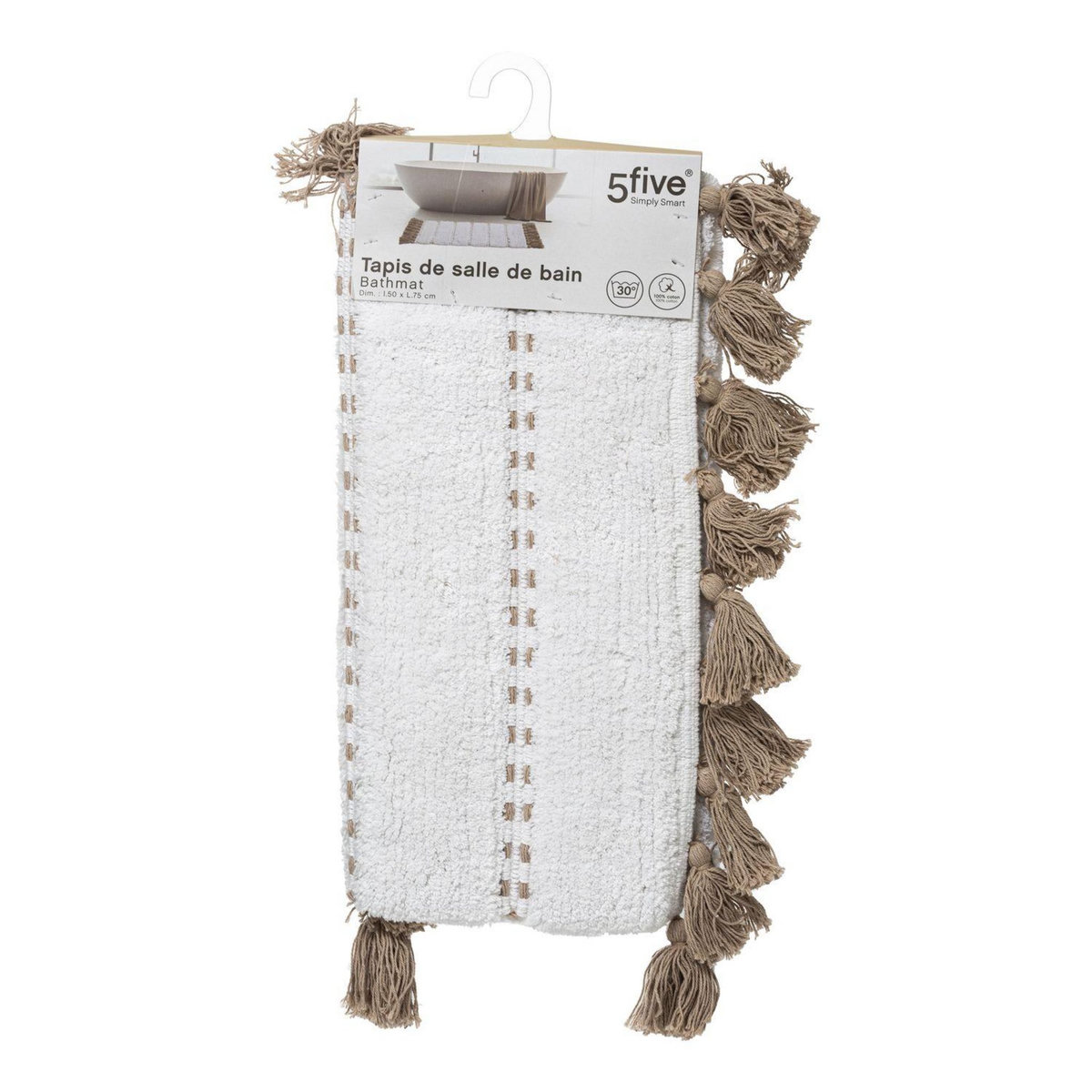 FIVE Tapis à pompons pour salle de bain