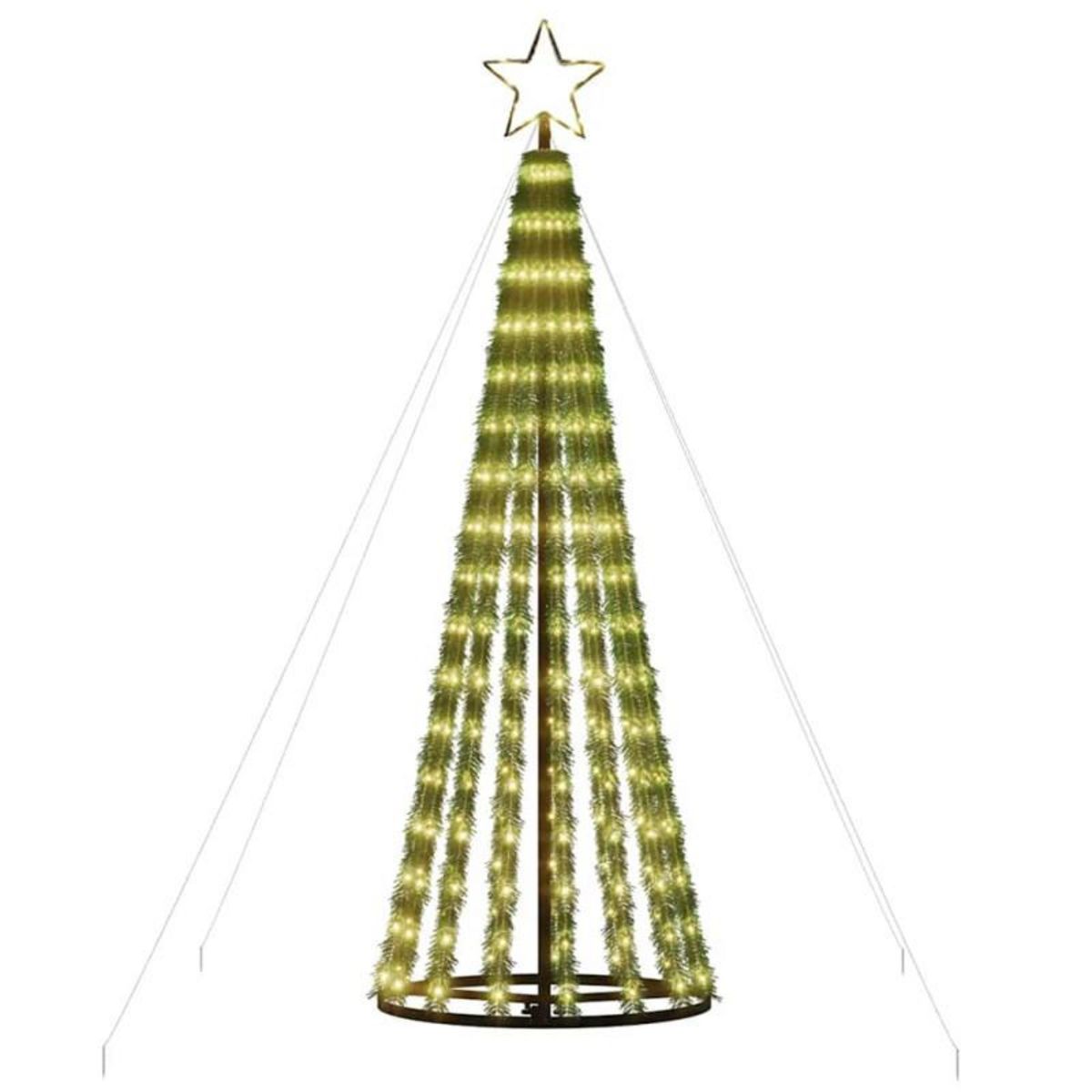 VIDAXL Sapin de Noël à LED 275 LED blanc chaud 180 cm