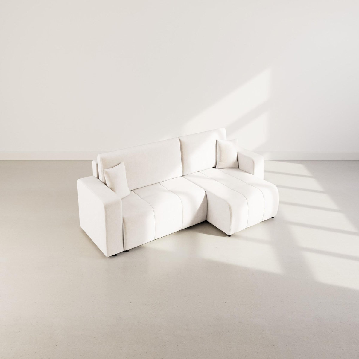 BEST MOBILIER Nicole - canapé d'angle réversible 5 places convertible avec coffre en tissu