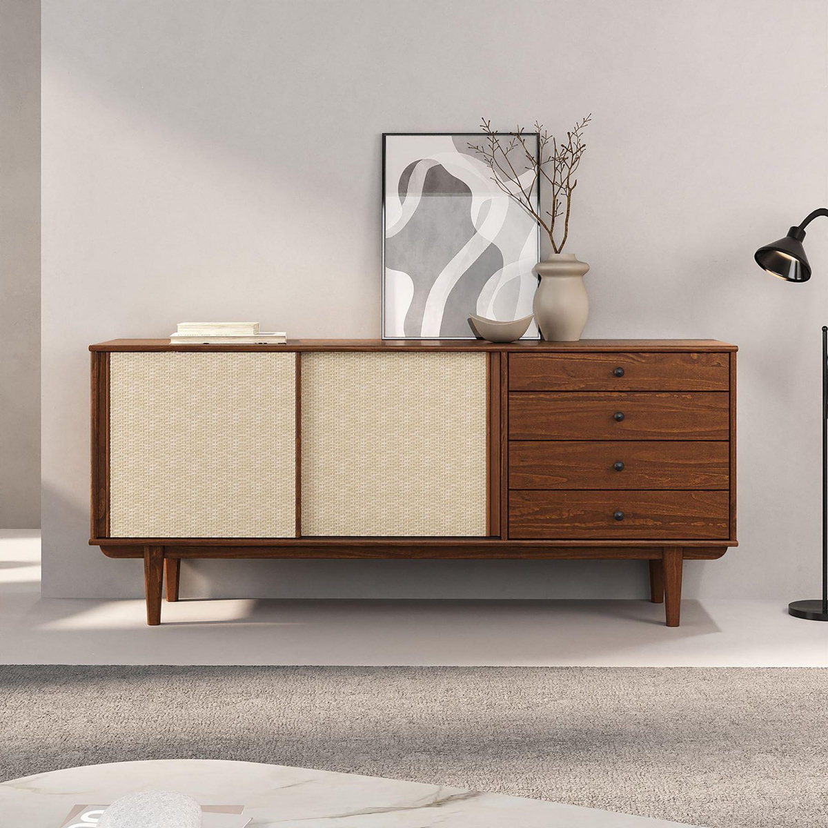 IDIMEX Buffet SIMONA L 175 cm en bois massif