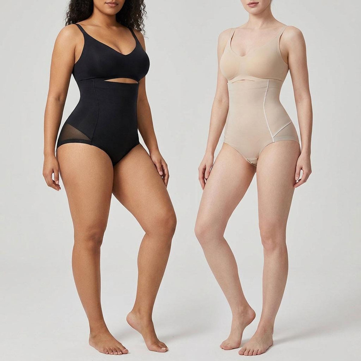 OZABI OZABI Culotte Gainante Femme Taille Haute Lot 2 Noir Chair