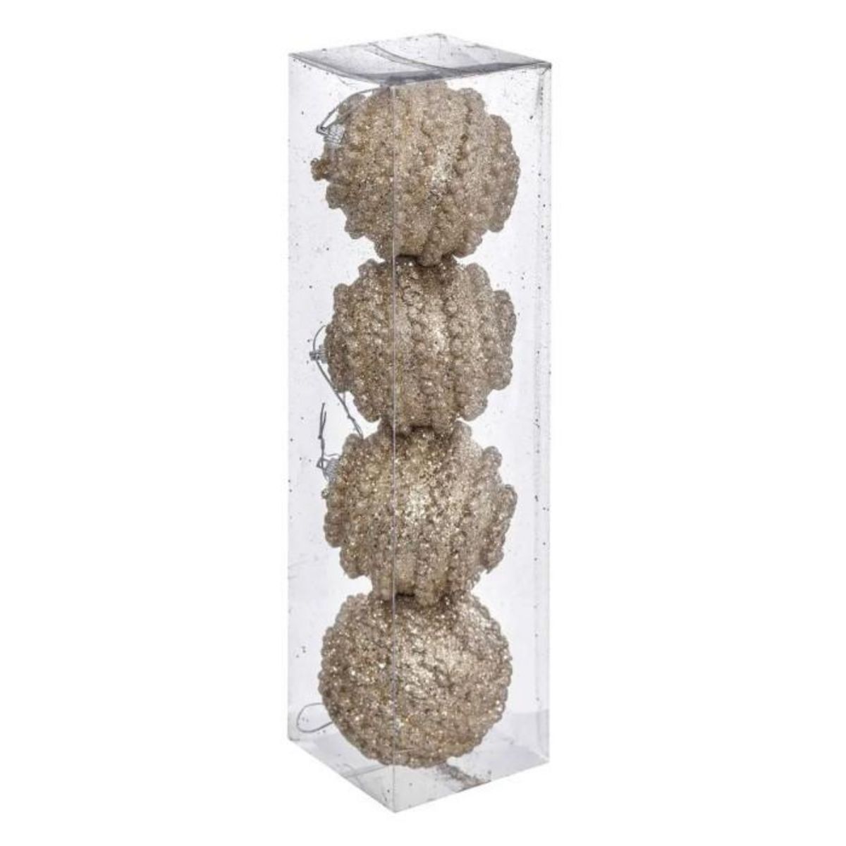 ATMOSPHERA Lot de 4 Boules de Noël  Nouvelle Orléans  8cm Or