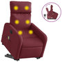 Voir la diapositive 2 : VIDAXL Fauteuil inclinable de massage Rouge bordeaux Tissu