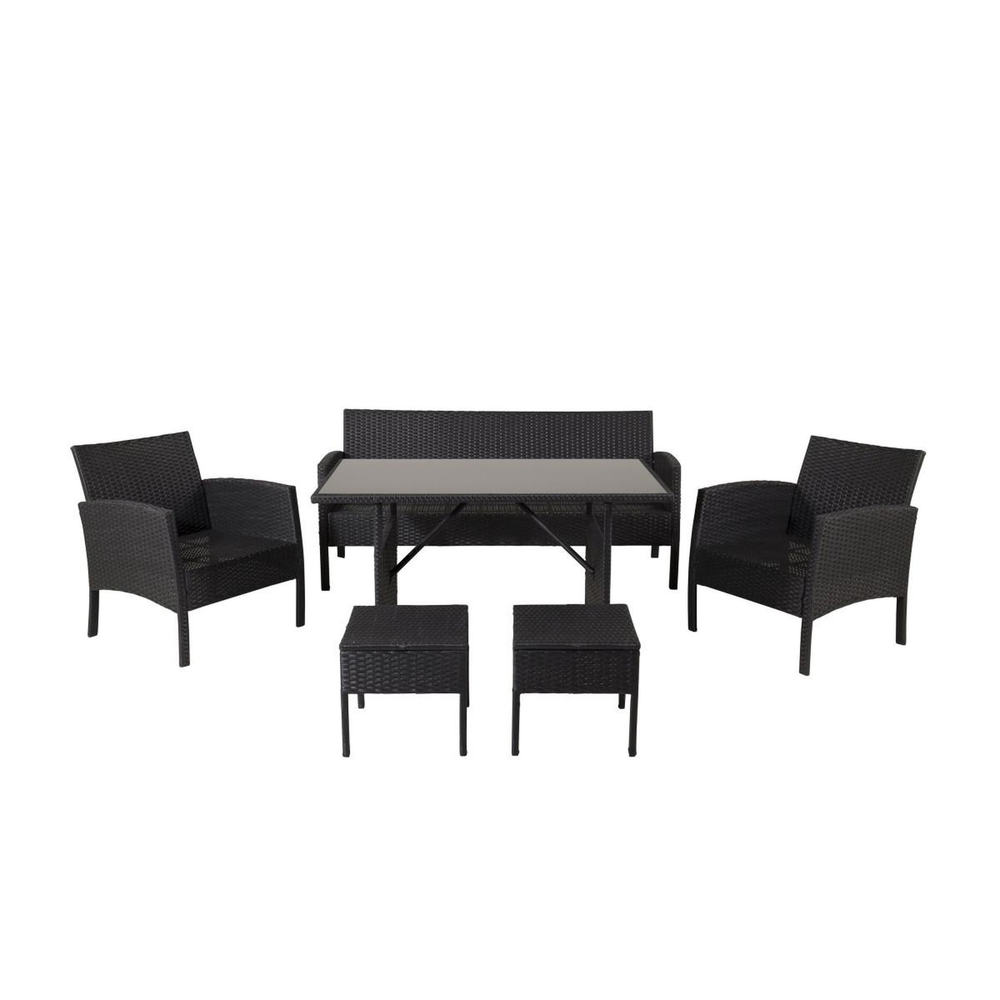 Voir la diapositive 3 : Paris Prix Salon de jardin  knock  158cm noir & gris