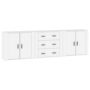 Voir la diapositive 2 : VIDAXL Buffets 3 pcs Blanc Bois d'ingenierie