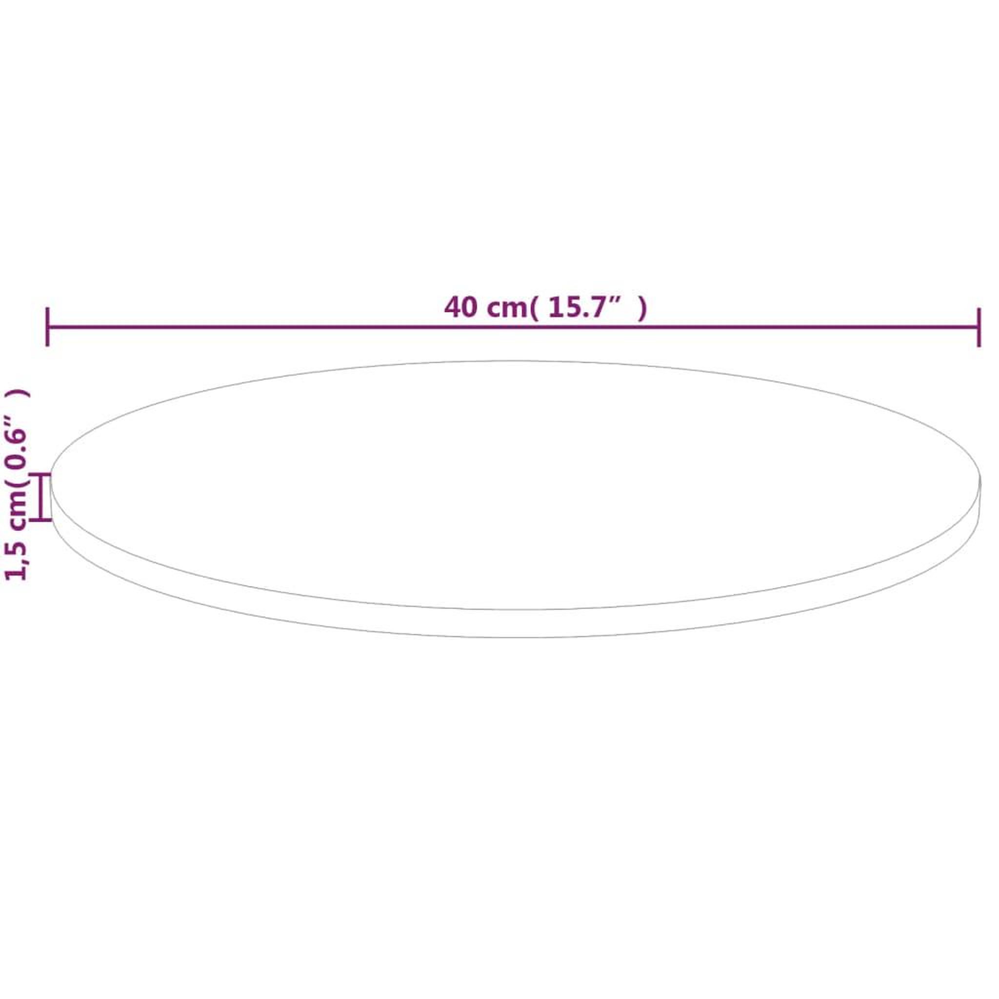 Voir la diapositive 4 : VIDAXL Dessus de table rond Ø40x1,5 cm Bois de chene massif non traite