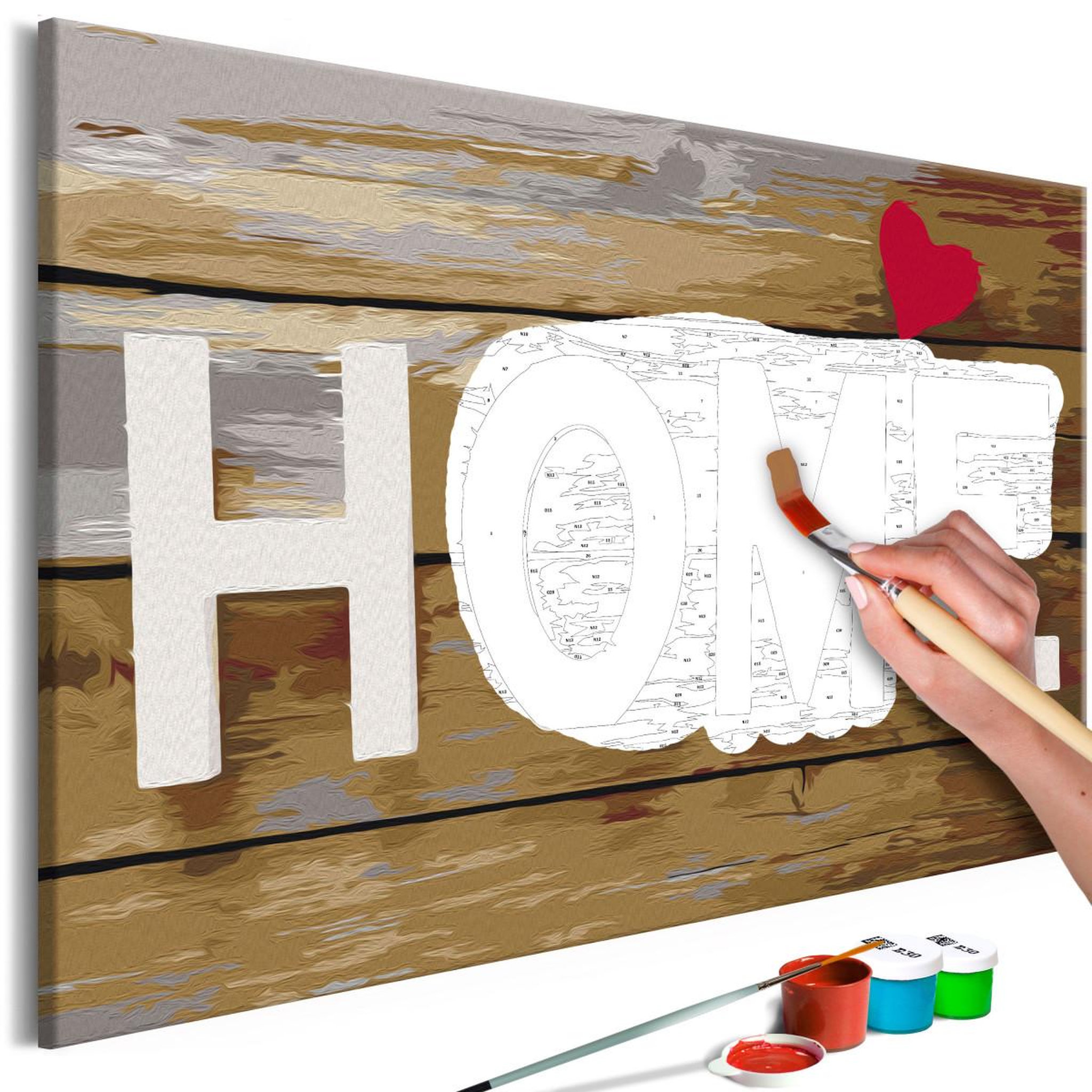 Voir la diapositive 1 : Paris Prix Tableau à Peindre Soi-Même  Home with Heart  40x60cm