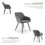 Voir la diapositive 3 : tectake Chaise de salle à manger rembourrée en velours côtelé gris/noir Lot de 2