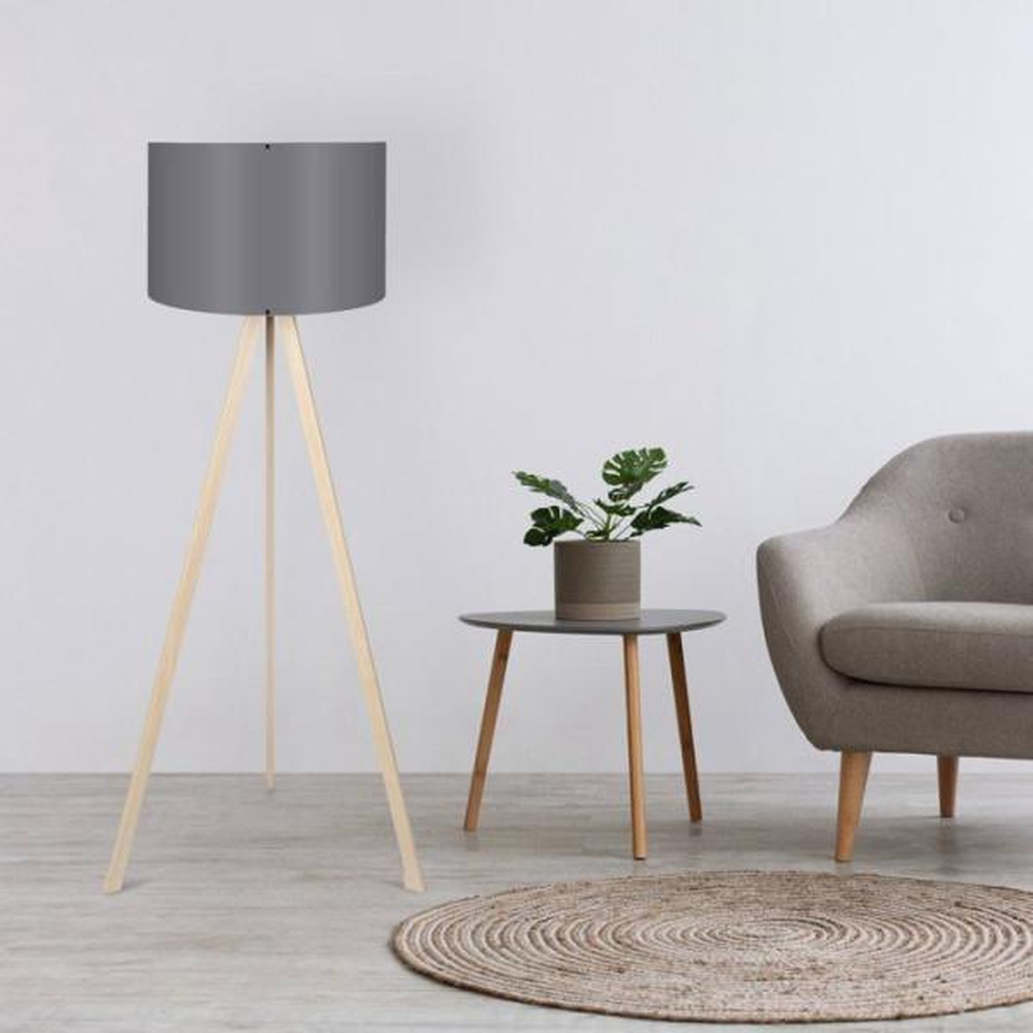 Voir la diapositive 2 : MRED Lampadaire D BY M.RED Grey Oak - MDF - Style moderne - Eclairage ambiance