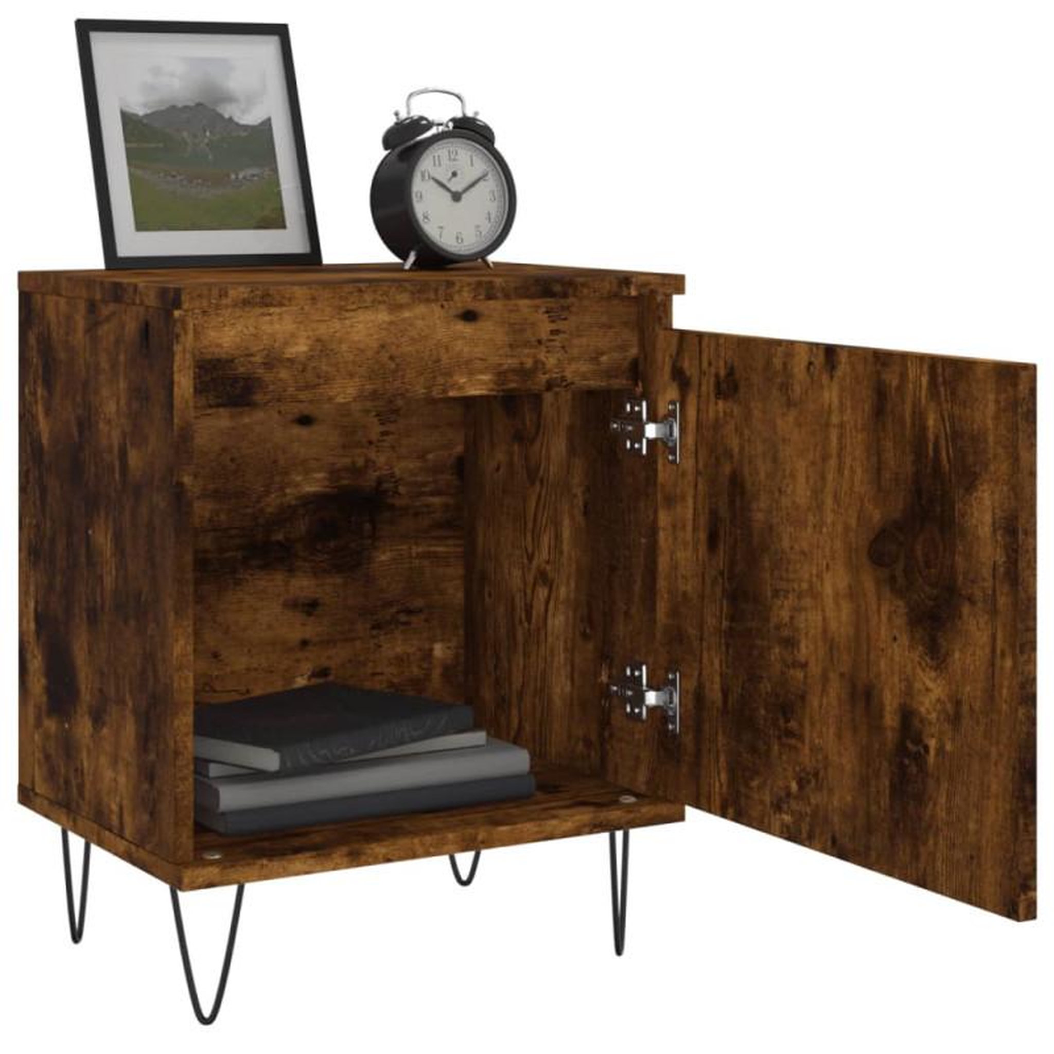 Voir la diapositive 4 : VIDAXL Tables de chevet 2 pcs chêne fumé 40x30x50 cm bois d ingénierie