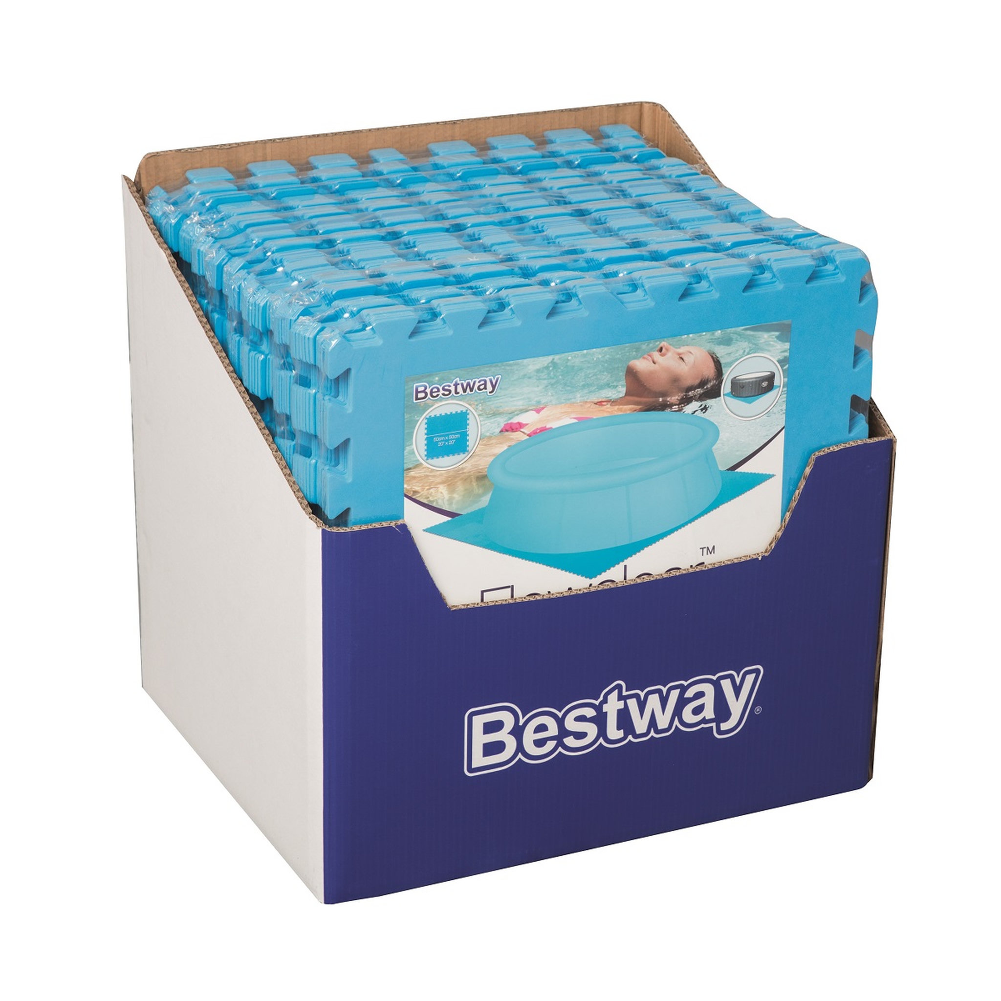 Voir la diapositive 3 : BESTWAY Lot de 9 Tapis de protection pré formés 50x50cm
