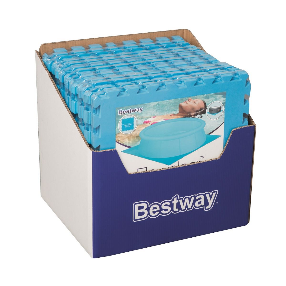 BESTWAY Lot de 9 Tapis de protection pré formés 50x50cm