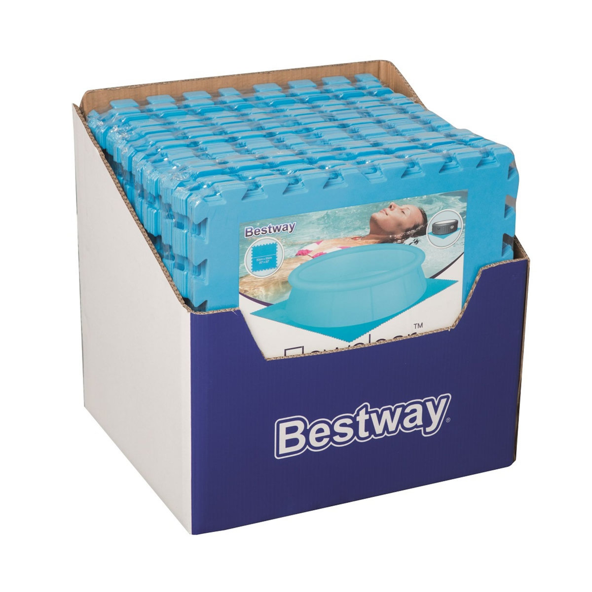 BESTWAY Lot de 9 Tapis de protection pré formés 50x50cm