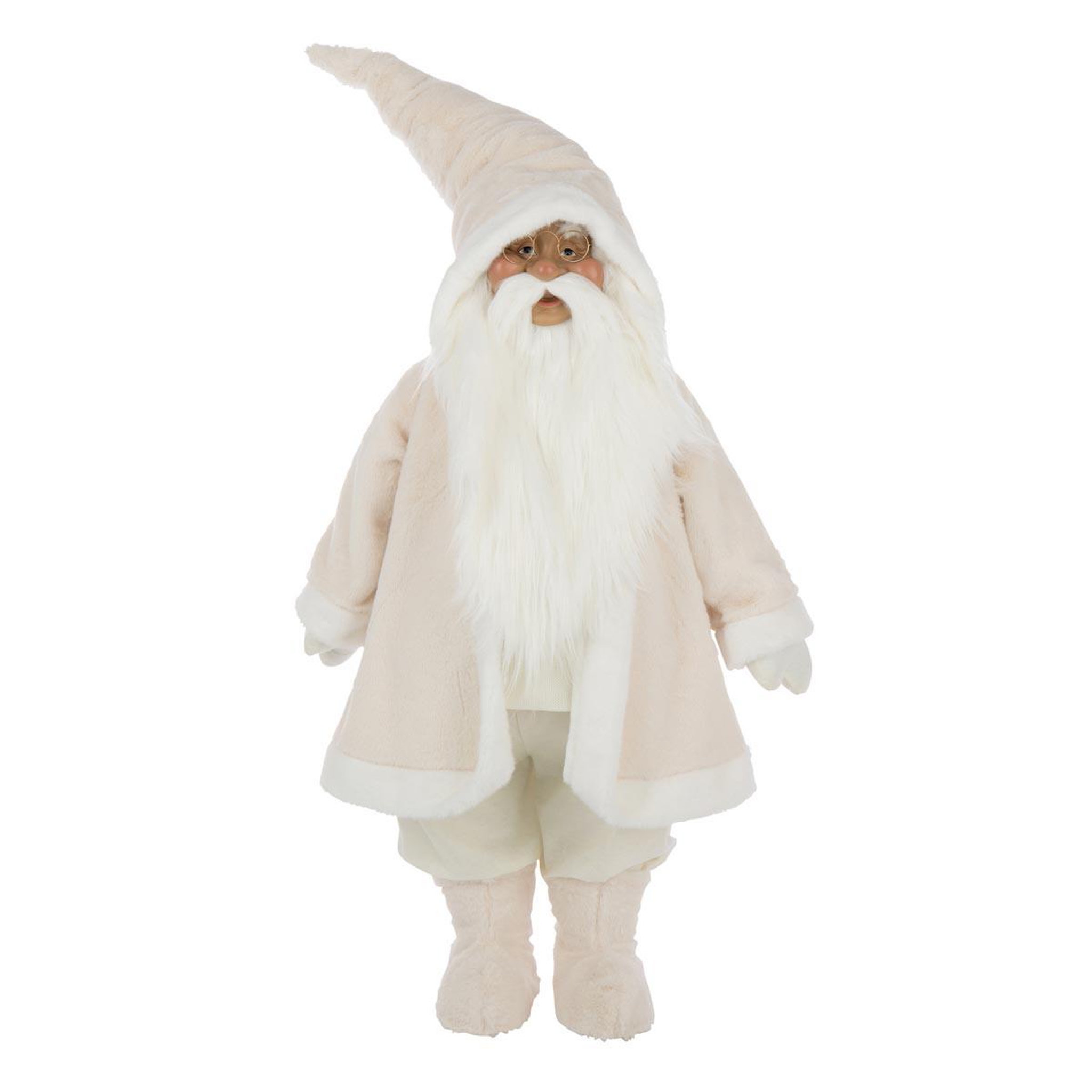 J-LINE Père-noël déco  lunettes  155cm blanc