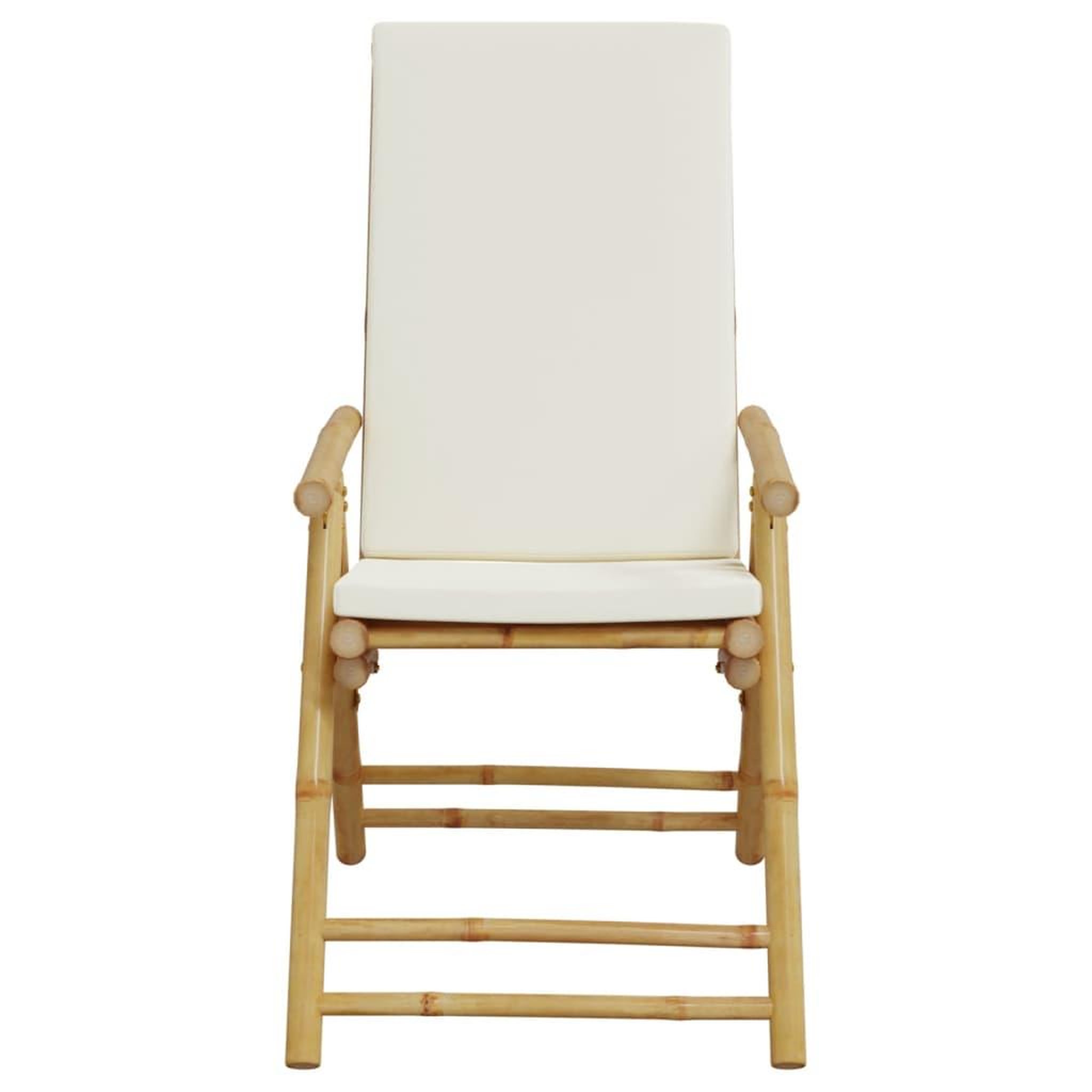Voir la diapositive 5 : VIDAXL Chaises inclinables de jardin pliantes lot de 2 coussins bambou