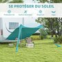 Voir la diapositive 4 : OUTSUNNY Tente de plage - abri solaire de camping - poteaux, piquets inclus - polyester-élasthanne bleu